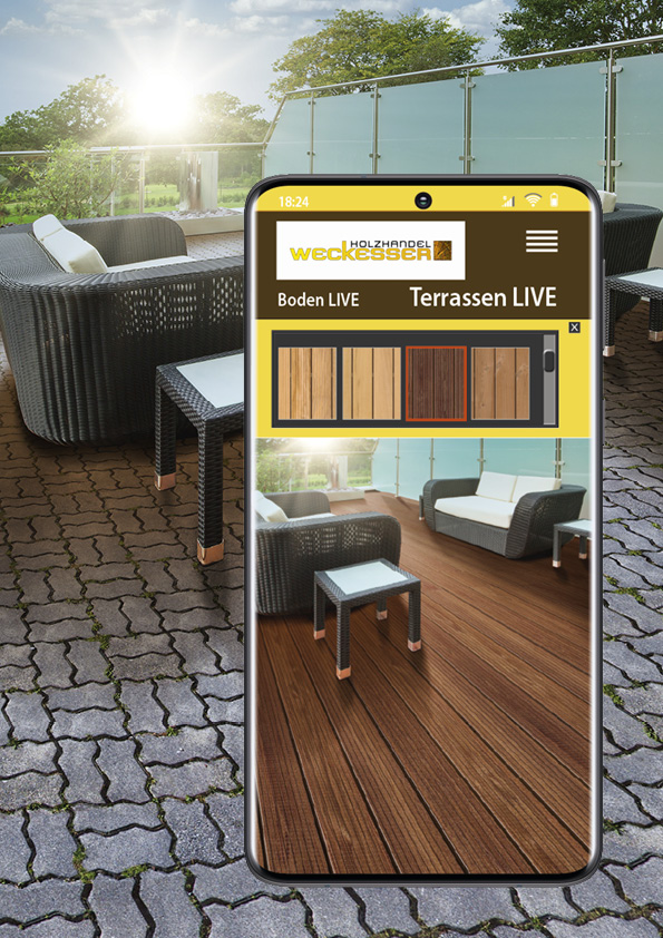 Holzhandel Weckesser KI App Terrasse-Live